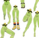  2024 ambiguous_gender barefoot clothing colored_sketch digital_media_(artwork) feet footwear generation_9_pokemon green_body green_feet green_legs hi_res high_heels humanoid_feet humanoid_legs leunkon looking_at_viewer mouth_closed nintendo open_mouth orange_clothing orange_footwear orange_socks plantigrade pokemon pokemon_(species) shoes simple_background sketch sketch_page smoliv socks solo standing toes what white_background 