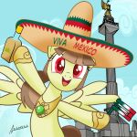  alcohol angel_de_la_independencia archooves beverage clothing equid equine fan_character female friendship_is_magic happy hasbro hat headgear headwear hi_res horse mammal mexico my_little_pony open_mouth pony solo sombrero tailcoatl tequila 