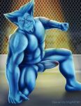  absurd_res anthro beast_(marvel) big_penis blue_body genitals hi_res humanoid male male/male marvel migart89 muscular muscular_male mutants penis solo x-men xmen 