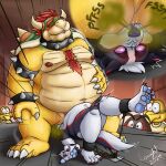 anal anthro balls bdsm big_dom_small_sub bodily_fluids bondage bound bowser butt canid canine canis dominant duo facesitting fart fart_cloud fart_fetish farting_in_mouth gassy genitals hi_res koopa laught468 male male/male mammal mario_bros musk nintendo obese obese_male oral overweight overweight_male penis rimming scalie sex sitting_on_another size_difference smelly smothering sweat wolf
