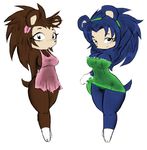  animal_crossing anthro apron big_breasts breasts cleavage clothed clothing duo female hearlesssoul looking_at_viewer mabel_able mammal nintendo porcupine rodent sable_able sibling standing video_games wide_hips 