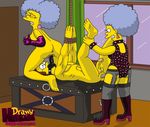  drawn-hentai ned_flanders patty_bouvier selma_bouvier the_simpsons 