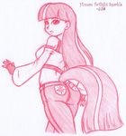  butt clothed clothing equine female friendship_is_magic hair hasbro horse human humanized hybrid looking_at_viewer looking_back mammal monochrome my_little_pony oddly_sexy pink_and_white pony solo tail twilight_sparkle_(mlp) two_tone_hair x-crooss x-cross 