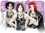  3boys belt birthday cigarette crossover happy_birthday jewelry multiple_boys red_hair sakaki_shuuji seiyuu seiyuu_connection shiina_takashi smoke smoking stiyl_magnus studded_belt taniyama_kishou tank_top to_aru_majutsu_no_index zettai_karen_children 