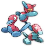  full_body gen_1_pokemon gen_2_pokemon gen_4_pokemon looking_at_viewer looking_away looking_to_the_side no_humans outline pearl7 pokemon pokemon_(creature) porygon porygon-z porygon2 ringed_eyes simple_background white_background yellow_eyes 