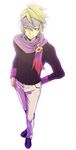  bad_id bad_pixiv_id blonde_hair full_body gym_leader hand_on_hip headband hirococo jewelry long_sleeves male_focus matsuba_(pokemon) pendant pokemon pokemon_(game) pokemon_hgss purple_scarf scarf shoes simple_background solo standing white_background yellow_eyes 