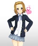  brown_eyes brown_hair hairband hands_on_hips k-on! miyanaga_gin school_uniform short_hair solo tainaka_ritsu 