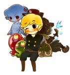  2boys alternate_costume bad_id bad_pixiv_id blush fairy fish_girl hat link makar monster_girl multiple_boys pcmizuki princess_ruto simple_background sitting skull_kid the_legend_of_zelda the_legend_of_zelda:_ocarina_of_time the_legend_of_zelda:_spirit_tracks the_legend_of_zelda:_the_wind_waker toon_link zora 