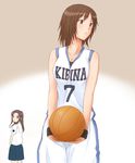  2girls basketball kimi_kiss kimikiss multiple_girls school_uniform short_hair sweat toki_(artist) uniform wristband 
