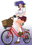  1girl anal ass bicycle bike bike_dildo blush breasts cum cum_on_ass cum_on_body cum_on_lower_body dildo extreme_insertion gradient gradient_background green_eyes highres huge_breasts huge_dildo huge_tits impossible insertion knockout large_breasts large_insertion looking_at_viewer ma_renka miniskirt no_panties object_insertion purple_hair saliva shijou_saikyou_no_deshi_ken'ichi shijou_saikyou_no_deshi_kenichi short_hair simple_background sitting sitting_on_dildo skirt solo tears usso 