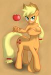  applejack_(mlp) covering covering_self cshderpy equine equitaur female friendship_is_magic fruit hasbro hat hi_res horse mammal my_little_pony nude plain_background pony solo taur 