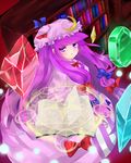  book crescent hat long_hair magic_circle patchouli_knowledge purple_eyes purple_hair solo touhou tsukikusa very_long_hair 