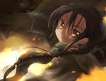  black_hair braid fire khamsin_nbh'w long_hair male_focus red_eyes shakugan_no_shana solo tachitsu_teto 