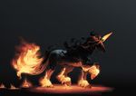  darkness fiery_tail fire horse naknak no_humans oumagadoki_doubutsuen tail unicorn 