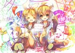  1boy 1girl boy boy_and_girl female girl kagamine_len kagamine_rin male vocaloid 