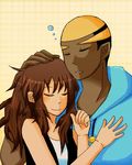  couple dark_skin elite_four hand_on_head lowres pokemon pokemon_(game) pokemon_black_and_white pokemon_bw renbu_(pokemon) sleeping touko_(pokemon) 