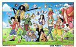  arcanine black_hair blonde_hair blue_hair brook charmander crossover female franky game_freak green_hair jigglypuff magneton male meowth mew monkey_d_luffy nami nico_robin nintendo one_piece pikachu poke_ball pokemon ponyta reindeer sanji short_hair skeleton tony_tony_chopper usopp zoro 