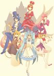  alice_in_musicland alice_in_musicland_(vocaloid) blonde_hair blue_hair brother_and_sister brown_hair family hatsune_miku highres kagamine_len kagamine_rin kaito long_hair megurine_luka meiko pink_hair short_hair siblings twins twintails vocaloid 