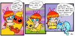  &hearts; &lt;3 blue_eyes bow canine comic eeveelution english_text female flareon fluffy fox human humor humour jhallpokemon jolteon mammal nintendo pawpads pok&#233;mon pok&eacute;mon text vaporeon video_games 