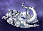  bdsm bondage bound curiodraco dragon hybrid knot lying male on_back penis solo spreader_bar white white_body wings 