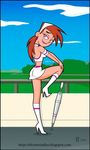  boots female hot human nickelodeon not_furry pink_eyes red_hair skirt solo umbrella vicky 