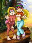  ape breasts candy_kong donkey_kong_(series) duo female jungle mammal nintendo nipples palcomix primate tiny_kong topless unknown_artist video_games 