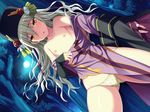  amakura flat_chest game_cg hat nipples panties underwear wet worlds_and_world&#039;s_end 