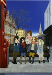  akiyama_mio anime_location bench blue_legwear boots bus casual coat double-decker_bus earmuffs food ground_vehicle hat highres hirasawa_yui horiguchi_yukiko ice_cream k-on! k-on!_movie kotobuki_tsumugi london motor_vehicle multiple_girls nakano_azusa official_art pantyhose scarf sitting smile tainaka_ritsu united_kingdom winter_clothes yellow_legwear 