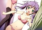  bra green_eyes kikuchi_seiji mayo_chiki! panties pantyhose purple_hair underwear usami_masamune 