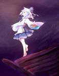  barefoot boat hat japanese_clothes kariginu mononobe_no_futo night profile purple_eyes ship solo star tate_eboshi touhou watercraft white_hair yetworldview_kaze 