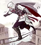  armor assassin's_creed_(series) assassin's_creed_ii cape cat ezio_auditore_da_firenze gloves hood male_focus solo vambraces ya-ma-to 