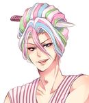  blue_eyes knife multicolor_hair multicolored_hair sani_(toriko) smile solo toriko_(series) 