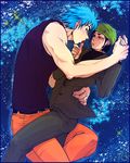  2boys black_hair blue_hair blush coco_(toriko) lick licking multiple_boys short_hair toriko_(series) toriko_(toriko) yaoi 