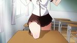  animated animated_gif balancing climbing denpa_onna_to_seishun_otoko desk footwear gif lowres mifune_ryuuko school_uniform skirt socks thigh_gap thighs window 