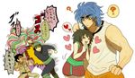  black_hair blood blue_hair coco_(toriko) komatsu_(toriko) long_hair multicolor_hair multicolored_hair rin_(toriko) sani_(toriko) short_hair tackle toriko_(series) toriko_(toriko) 