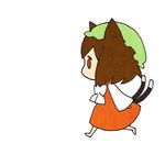  animal_ears animated animated_gif barefoot brown_hair cat_ears cat_tail chen chibi child dress fox_tail hat heart hug lowres multiple_girls multiple_tails red_dress red_eyes short_hair tail tail_hug takanashi_minato touhou yakumo_ran 