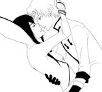  2boys arrancar bleach kaier_allgemeine kiss monochrome multiple_boys nnoitra_gilga pixiv_manga_sample sketch tesla tesra_lindocruz yaoi 