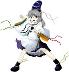  dress fighting_stance full_body grey_eyes grey_hair hat japanese_clothes kariginu lowres mononobe_no_futo non-web_source official_art onmyouji oota_jun'ya ponytail ribbon shoes short_hair silver_hair smile solo tate_eboshi ten_desires touhou transparent_background 