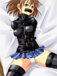  arle_nadja bdsm blush bondage bound brown_hair gag improvised_gag madou_monogatari puyopuyo straightjacket straitjacket tape tape_gag tapegag tears 