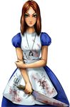  alice:_madness_returns alice_(wonderland) alice_in_wonderland american_mcgee's_alice anna_kemushi apron blood green_eyes jewelry knife necklace solo 