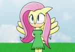  annoying_watermark anthro anthrofied cute dress equine female fluttershy_(mlp) friendship_is_magic hasbro horse mammal my_little_pony pony solo sonic_style watermark wings 
