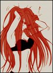  long_hair midriff mouth_hold naruto naruto_shippuuden pii_(xpxpxpxp) red_hair solo uzumaki_kushina 