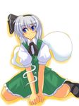  black_hairband blue_eyes hairband harukatron konpaku_youmu konpaku_youmu_(ghost) silver_hair solo touhou 