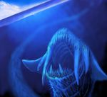  animal cloud highres jormungandr monster no_humans ocean original oversized_animal swimming teeth water yonaki 