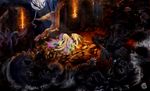  alicorn amazing_background armor candle confrontation cutie_mark equine female feral fire friendship_is_magic full_moon hasbro hi_res horn mammal miradge moon my_little_pony night nightmare_moon_(mlp) princess princess_celestia_(mlp) princess_luna_(mlp) royalty ruins winged_unicorn wings 