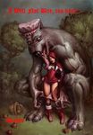  anthro big_bad_wolf canine couple female human interspecies little_red_riding_hood male panties size_difference straight underwear wolf 