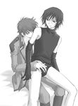  2boys code_geass kururugi_suzaku lelouch_lamperouge male male_focus multiple_boys underwear yaoi 