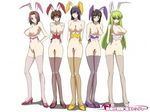  5girls breasts bunny_ears cencored censored group grup niplees nipples nude pubic_hair thighhighs 