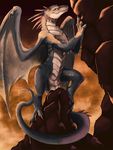  cloaca dragon female feral looking_at_viewer nude presenting scalie solo syrinoth wings 