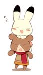  aniyoko annoyed bear blush eyes_closed female haru413 iyo kenta lagomorph long_ears male mammal plain_background rabbit scarf white_background 